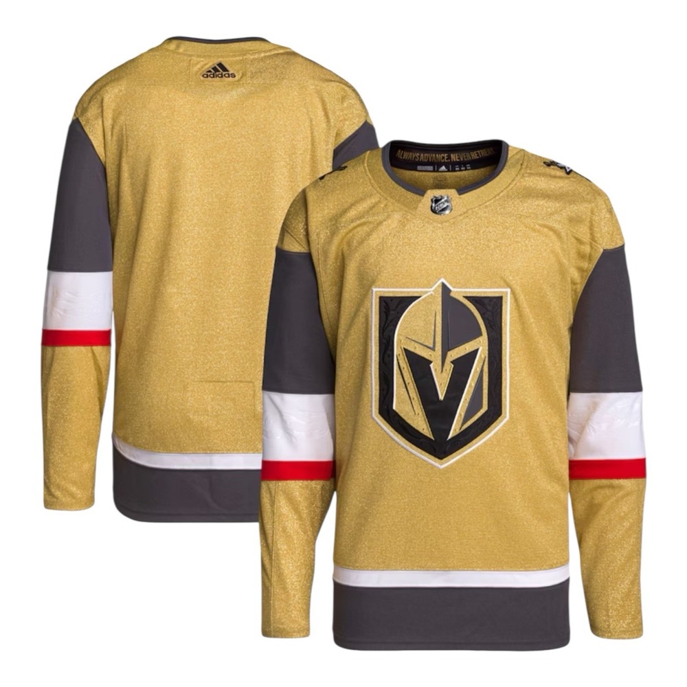 Adidas Las Vegas Golden Knights Authentic Primegreen Jersey Sz 44 Gold Home NHL